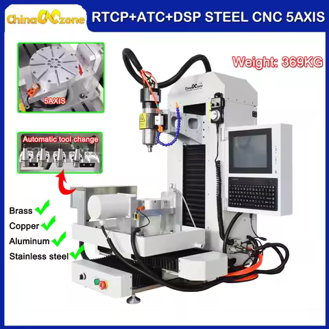 NEW Steel 5axis CNC 3040 machine RTCP&DSP 2 in 1 milling engraving machine Automatic tool change X/Y