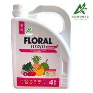FLORAL 17/17/17 Baja Foliar yang lengkap/Fast Growth Fertilizer/4LITER/Sama Wira 17/17/17