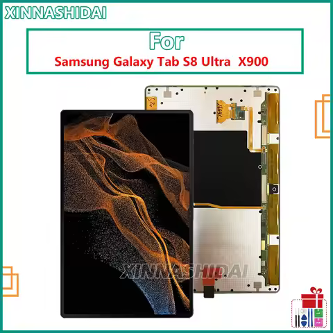 For Samsung Galaxy Tab S8 Ultra SM-X900 LCD Display Touch Screen Digitizer Panel Assembly Replacemen