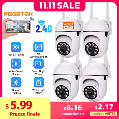 8MP 2.4G Wifi IP CCTV Camera Color Night Surveillance with Humanoid Tracking 4.0X Zoom Outdoor Home 