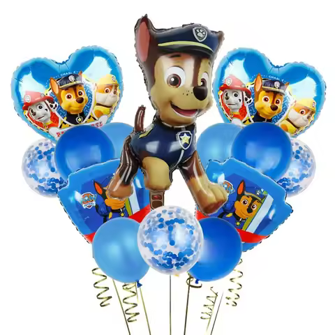 13pcs Paw Patrol Aluminum Film Balloon Paw Patrol Team Balloon Children's Birthday Party Cartoon Liv