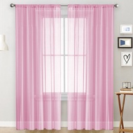 JACIRCLE Solid Color Curtains Thin Window Screen Curtains Bedroom Living Room Sunshade Curtains Tira