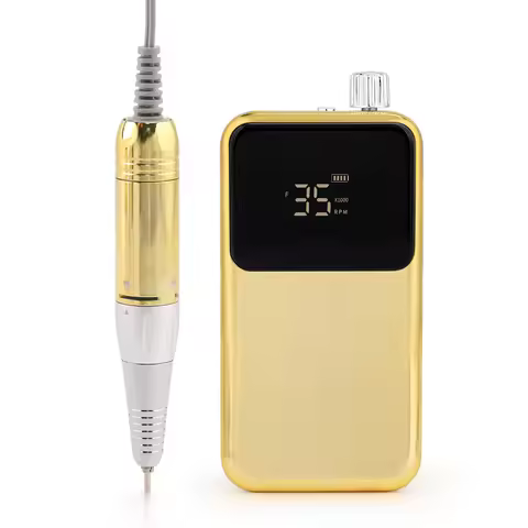 Carbon Brush 45w Handpiece 35000rpm Portable Desktop Cordless Electric Nail Drill Polisher Manicure 