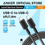 Anker 322 PowerLine USB C to USB C Cable 6ft/1.8m 60W Fast Charging Braided Nylon Cable A81F6