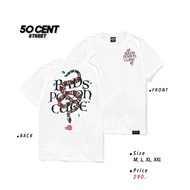 Fifty Cent T-Shirt Short Sleeves Snake Pattern White Men's M L XL 2XL ts