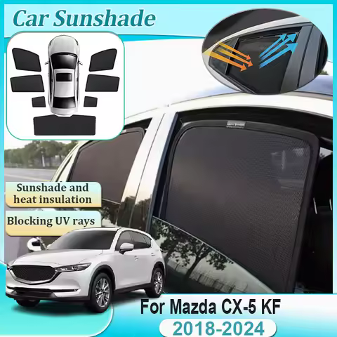 For Mazda CX-5 KF 2018-2024 Car Magnetic Sunshades Pad Mesh Side Window Full Cover Visors Tools Heat