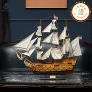 勝利號帆船模型擺件家居裝飾工藝禮品擺飾復古大號工藝船木質手工節日禮