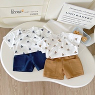 Set Beemoshort sleeve with sail motifs, cotton short sleeve clothing Set for boys 9-24kg