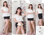 baju atasan kemeja kantor polos basic putih wanita baju kerja lengan - putih-3