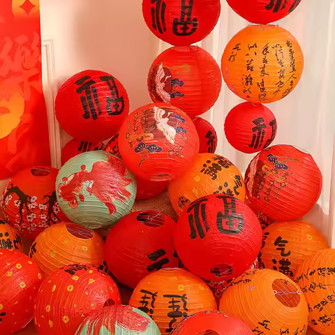 2026 Mid-Autumn Festival Hanging Lanterns Chinese Mid-Autumn Festival Paper Lanterns Decoration Part