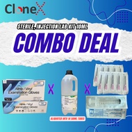 Sterile, Injection Lab Kit 10ml -  Syringe + Needle + 70% ethanol + Gloves