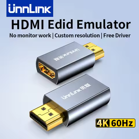 Unnlink HDMI Edid Emulator 4K 60Hz Work with Mac Thunderbolt to HDMI Switches/Extender/AV Receiver/V
