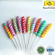(HALAL) Snack21 Fantasy Spiral Lollipop Candy - No Artificial Sweeteners - R012 (D:1.0cm x L:5.5cm)