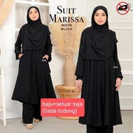 MARISSA SUIT 12.0 JUBAH  MUSLIMAH - Set Jubah Seluar Umrah Haji   jubah Putih  jubah Hitam Ironless