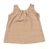 Beige Sleeveless Blouse