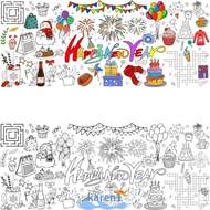 KAREN Giant Coloring Poster, Happy  Year Doodle Doodle Art Banner, Interactive DIY Coloring Art Craf