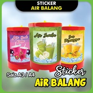 Sticker Balang Air Waterproof Watermelon, Oren, Mangga, Buah Naga Jus / CP69