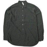 เสื้อเชิ้ตแขนยาวคอปกปกติ AMC Made in Japan รุ่น JOHN ทำจากผ้าเรยอน ไซส์ M สีดำคาร์บอน มือสอง