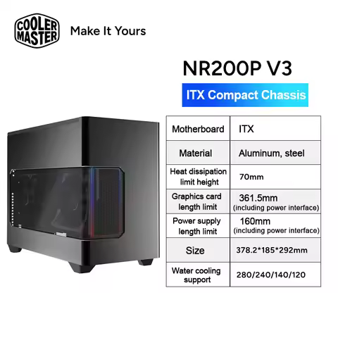 Cooler Master NR200P V3 Desktop Computer ITX Case Aluminum alloy Side transparent portable Mini CASE