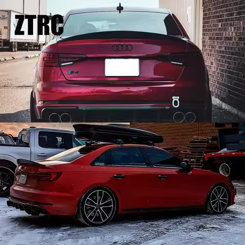 For AUDI A4/S4 B9 B9.5 Sedan HK Style Carbon fiber Rear Spoiler Trunk wing 2016-2024