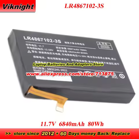 Upgrade 80Wh LR4867102-3S Battery 11.7V 6840mAh for AOKZOE A1L A2 A1 PRO Handheld game console batte