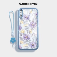 YBD Clear Case For Samsung Galaxy A50 A50S A30S A307 A03S A02S M02S A025 A307 Luxury Purple Flower B