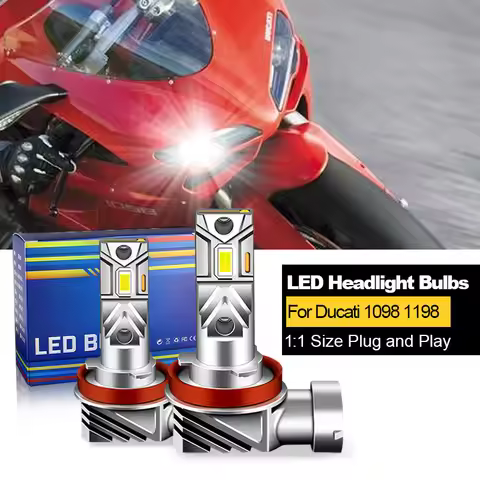 1/2Pcs Canbus H11 H8 H9 Motorcycle LED Headlight High/Low Bulbs Kit For Ducati 1098 1198 848 899 EVO