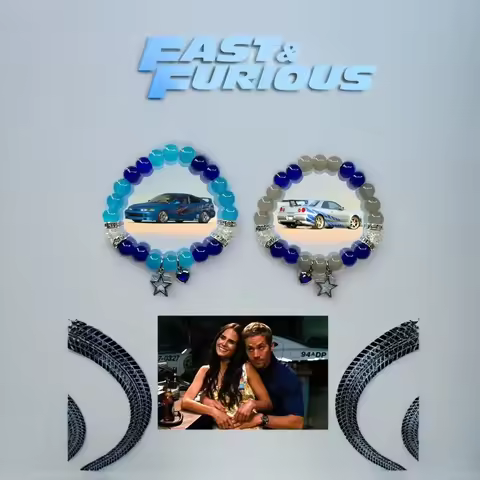 Handmade Brian and Mia matching Couple bracelets | Y2k Aesthetics fast and furious skyliner34 acura 