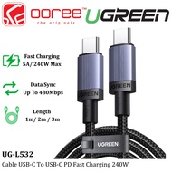 UGREEN UG-L532 USB-C TO USB-C PD FAST CHARGING CABLE 240W 480MBPS DATA SYNC FOR LAPTOP TABLET SMARTP
