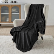 cod Black Fleece Blankets Queen Blanket Solid Bed Blankets Soft Lightweight Plush Fuzzy Cozy Luxury 