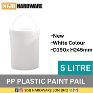 PP Plastic Paint Pail 5L with Lid / Durable Round Bucket 5L with Lid / New PAIL ~