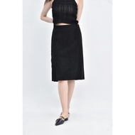 ((L) giordano ladies Elastic Waist Black Long Skirt Second-Hand Clothes