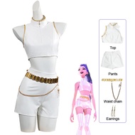 ชุดเสื้อกั๊กชุดคอสเพลย์ผู้หญิงสีขาว Rumi ลายดาวเกาหลีสำหรับผู้หญิงชุดเด็กผู้หญิงเด็กน้อยหนังเคป๊อปนั