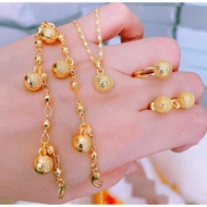 KOI 18k Bangkok gold 4in1 Set Earrings Necklace Bracelet Ring Adjustable Size