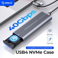 USB4 ORICO M.2ตู้ SSD NVMe 40Gbps เคสอลูมิเนียมพร้อมพัดลมในตัวรองรับ8TB NVMe/PCIE 4.0 SSD &amp; UASP/ตัดแต่งเข้ากันได้กับสายฟ้า3/4 USB3.2/3.1/3.0 (ACOM2-U4)