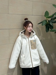 BEIGE 現貨 💢🇰🇷 WHO.A.U 💢韓國直送 人氣潮流服飾品牌 WHO.A.U 羊羔毛連帽外套 雙面穿搭  韓星同款 情侶穿搭  UNISEX 男女OK 情侶外套  whoau 外套 Wint