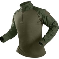 Mens Camo Tactical Combat Shirt Lightweight Long Sleeve Military BDU Shirts Paintball Airsoft Top wi