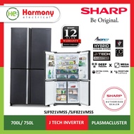 [KL &amp; SELANGOR ONLY] SHARP SJF821VMSS (700L) / SJF921VMSS (750L) Avance Side by Side 4 Doors Fridge Inverter Refrigerator Peti Sejuk 冰箱