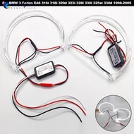 NOBELJIAOO 2Pcs Car LED Angel Eyes Rings Daytime Light 131mm 146mm White Yellow Light For BMW 3 Seri