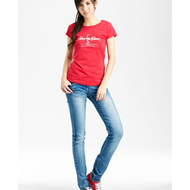 轉賣 SONORA品牌百貨專櫃尚諾奈sonora PureNature字母駱駝短袖T恤 顯瘦上衣 紅色