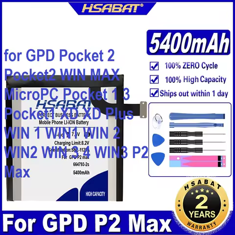HSABAT Battery for GPD Pocket 2 Pocket2 WIN MAX MicroPC Pocket 1 3 Pocket1 XD XD Plus WIN 1 WIN1 WIN