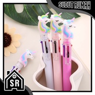 SR 6 Color Unicorn Full Moon Mechanical Character Pen Colorful Unicorn Character Pen Multicolor Unic