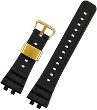 GANYUU For Casio G-Shock watch with 3459 small square GMW-B5000 silicone bracelet men's modified accessories (Color : C-Black Gold, Size : 25mm)