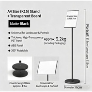 ​[Ready Stock] A4 Rotating Poster Stand Heavy Base Sign Holder Menu Display K15 Papan Iklan