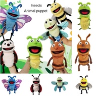 FUZOU Animal Insect Hand Puppet, Sensory Toys Plush Bees Plush Dragonflies Hand Puppet, Ladybugs Dragonflies Role-Playing Hand Finger Story Puppet Children