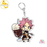 Fairy Tail Anime Keychain with Cartoon Character Pattern