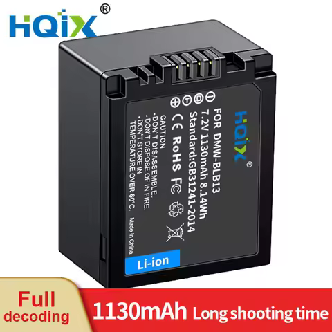 HQIX for Panasoinc Lumix DMC-G10 G1 G2 GF1 GH1 Camera DMW-BLB13 Charger Battery