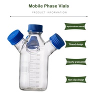 HPLC Mobile Phase Solvent Vials 250ml-2000ml, Two/Three/Four Necked Screw Top Bottle for Liquid Chro