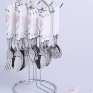 24 Pcs Cutlery Set Queens Inspired by Corelle Country Rose / Sakura / Provence Garden