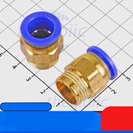 [3 Pieces]- PC12-03 Pneumatic Pipe Connector 12mm External Thread 16mm, 3/8inch IC2 Components